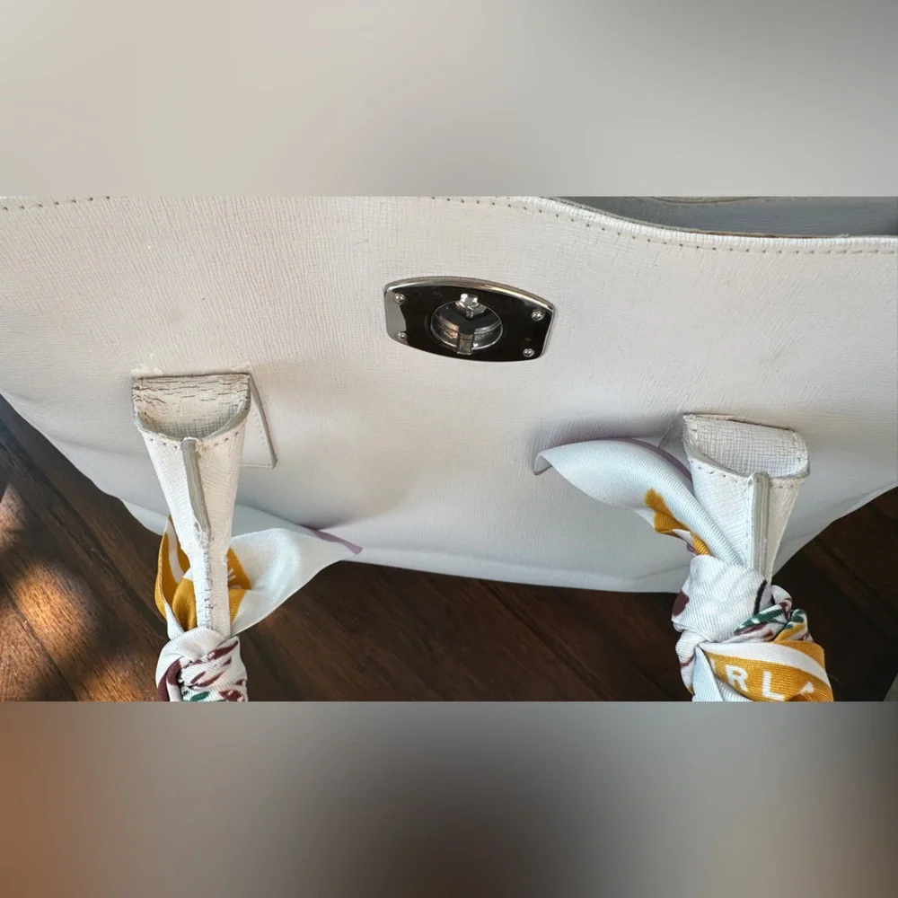 Furla White Satchel with scarf - Picture 10 of 16